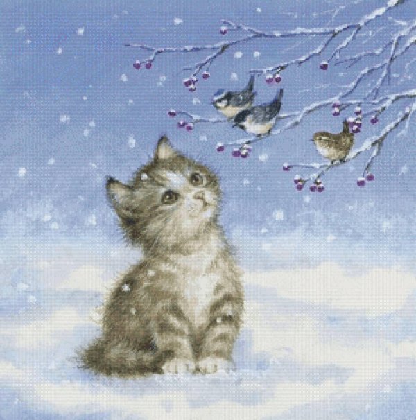 Зима рисованные