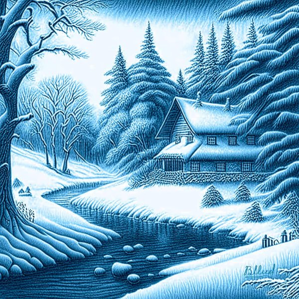 Зима рисованные