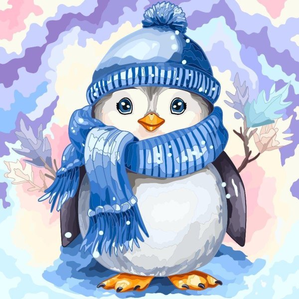 Зима рисованные