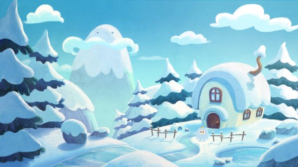 Зима рисованные