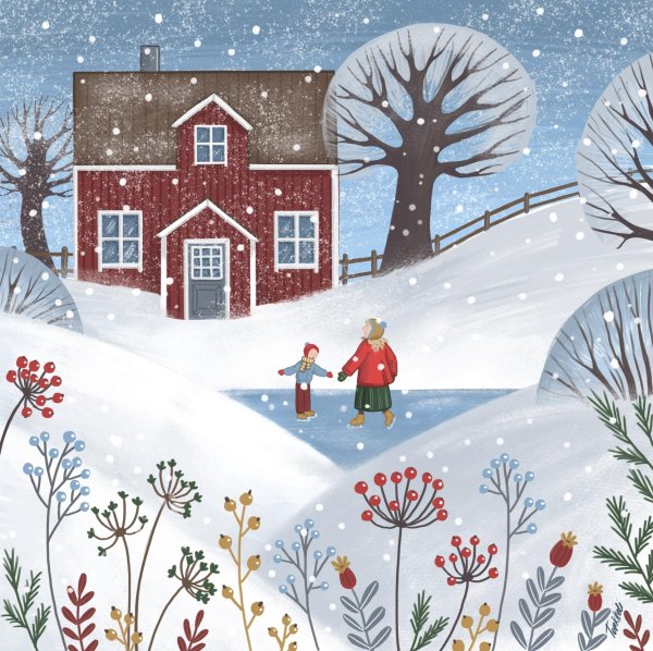 Зима рисованные