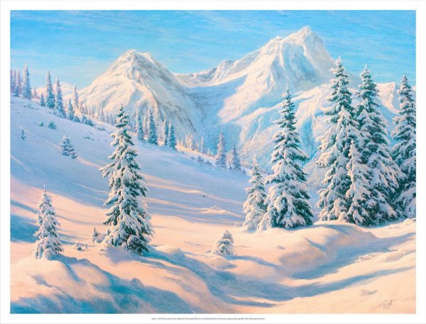 Зима рисованные