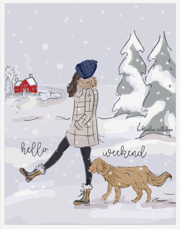 Зима рисованные