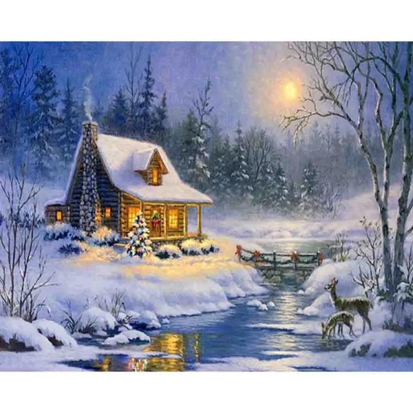 Зима рисованные