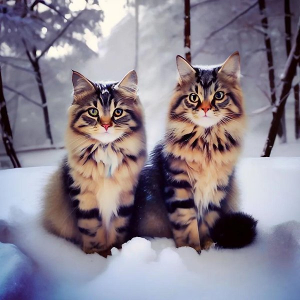 Зима и кошки