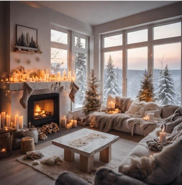 Вечер зима уют