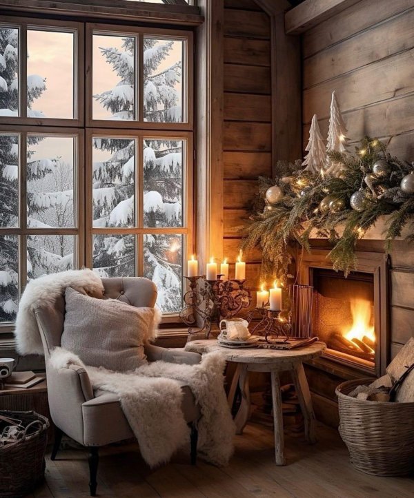 Вечер зима уют