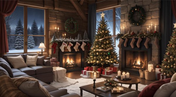 Вечер зима уют