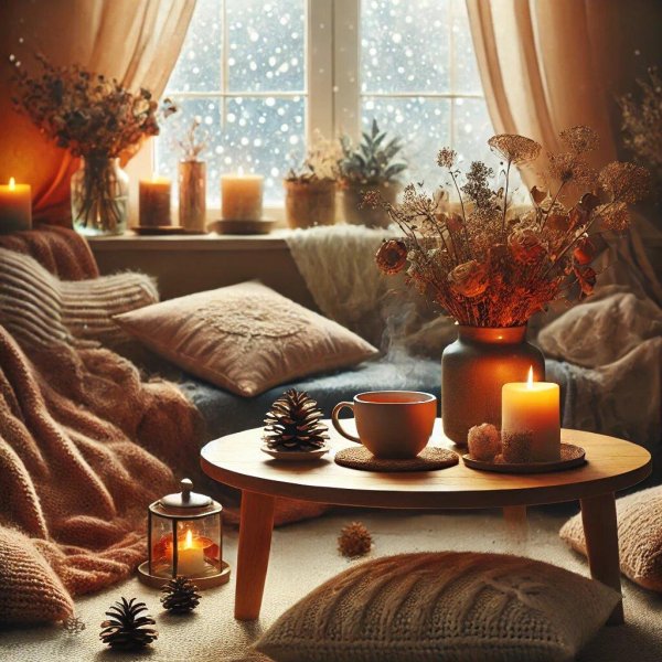 Вечер зима уют