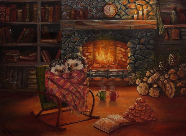 Вечер зима уют