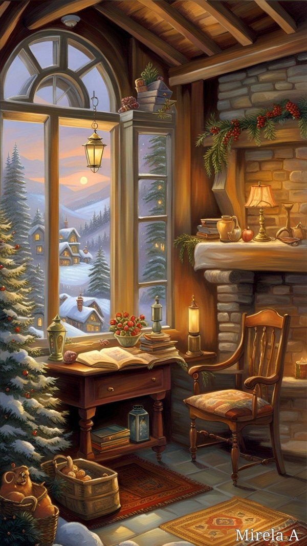 Вечер зима уют