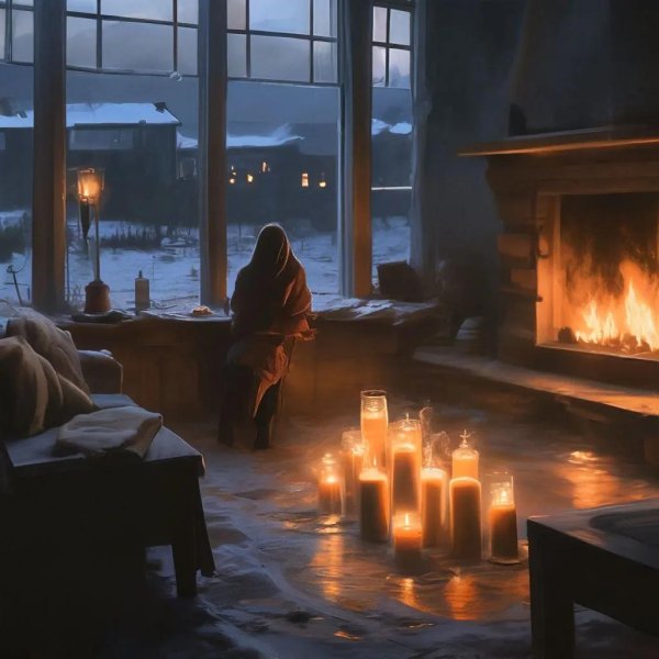 Вечер зима уют