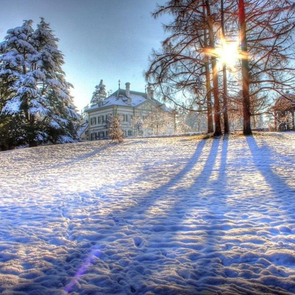 Зима пейзажи солнце