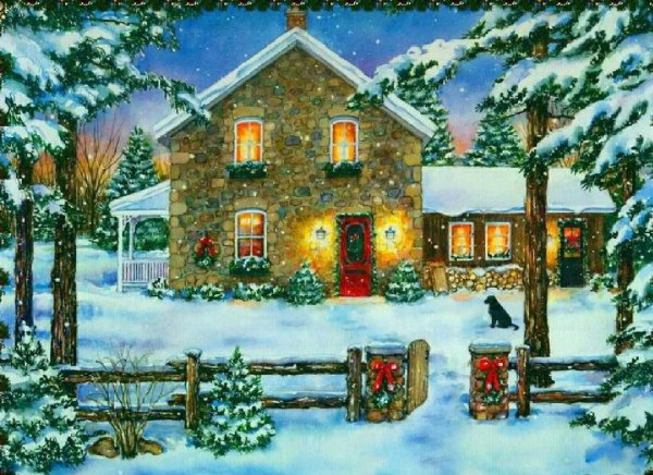 Зима нарисованные