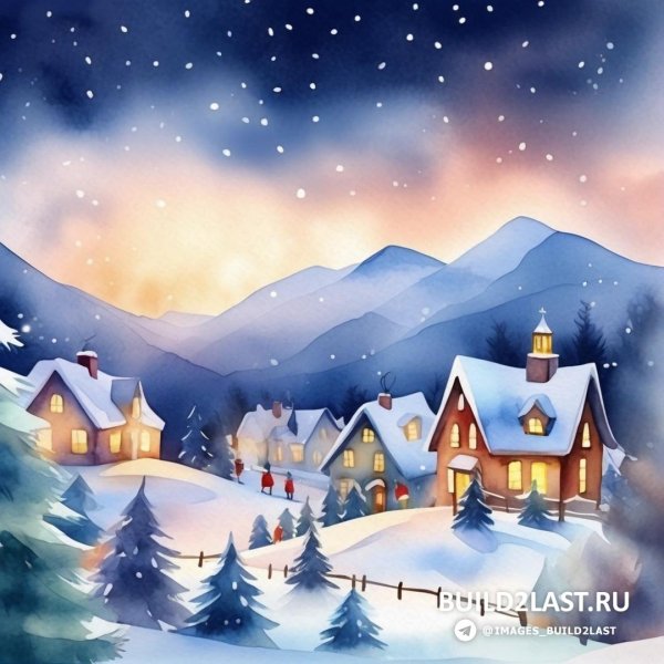 Зима нарисованные