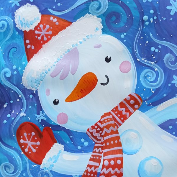 Зима нарисованные