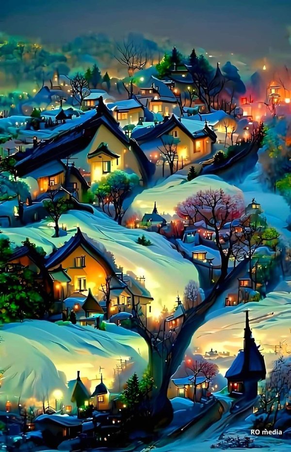 Зима нарисованные