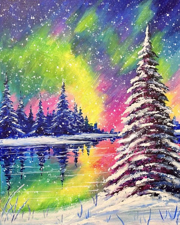 Зима нарисованные