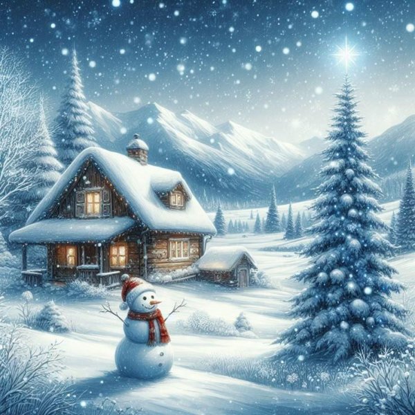 Зима нарисованные