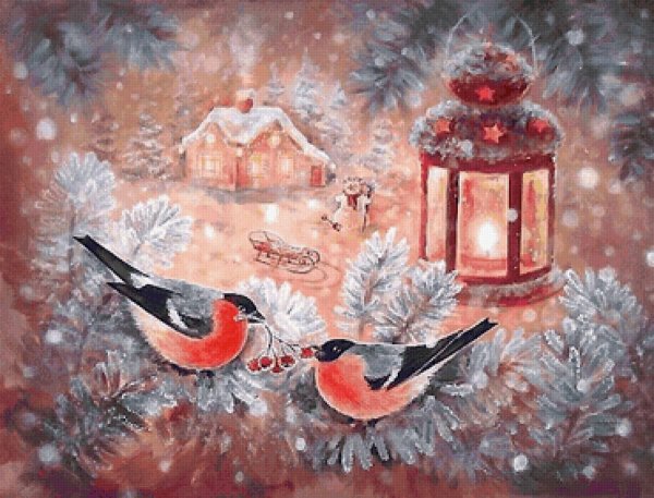 Зима нарисованные