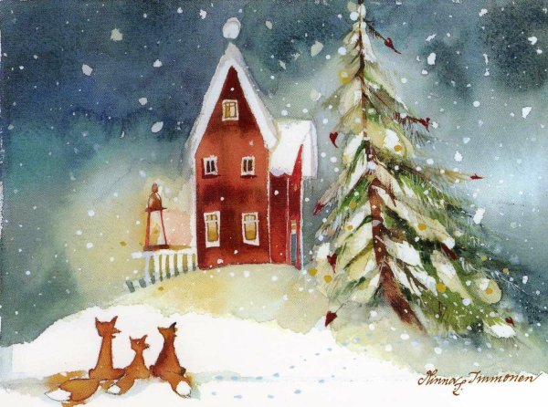 Зима нарисованные