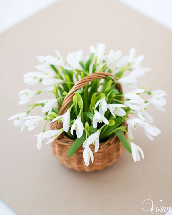 корзина с подснежниками
