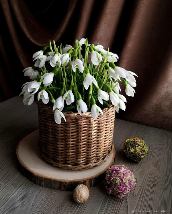 корзина подснежников