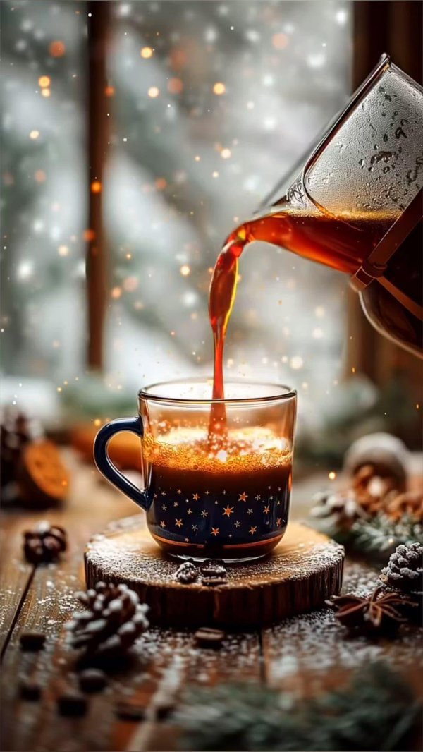 Зима чай кофе