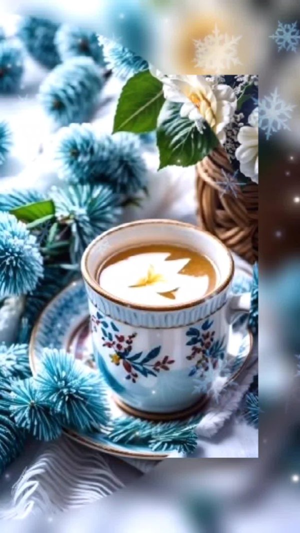 Зима чай кофе