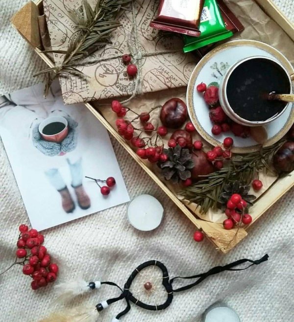 Зима чай кофе