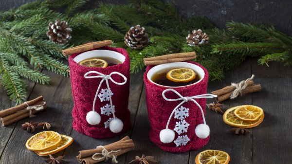 Зима чай кофе