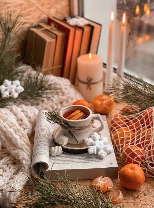 Зима чай кофе