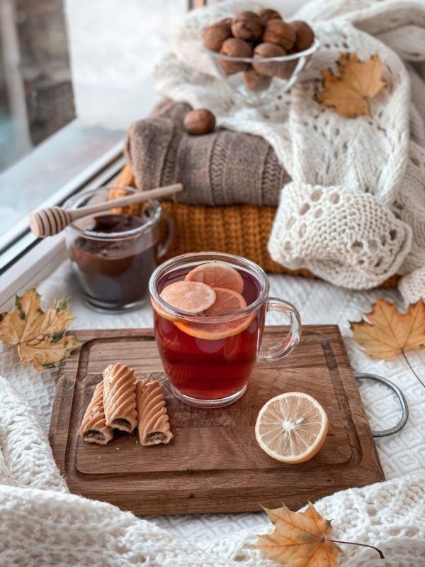 Зима чай кофе