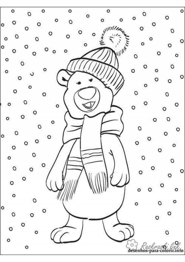 Зима для детей карандашом