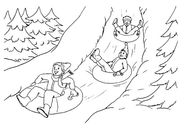 Зима для детей карандашом