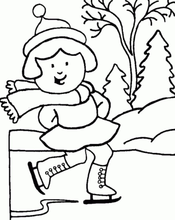 Зима для детей карандашом