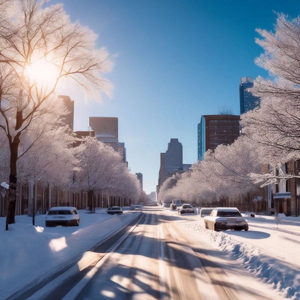 На рабочий стол зима города