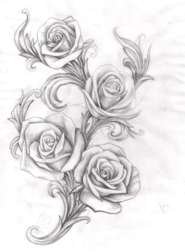эскизы татуировок розы