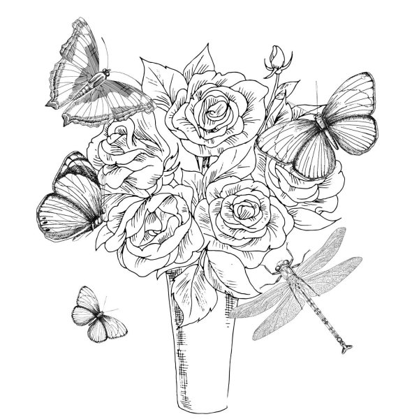 цветочная раскраска