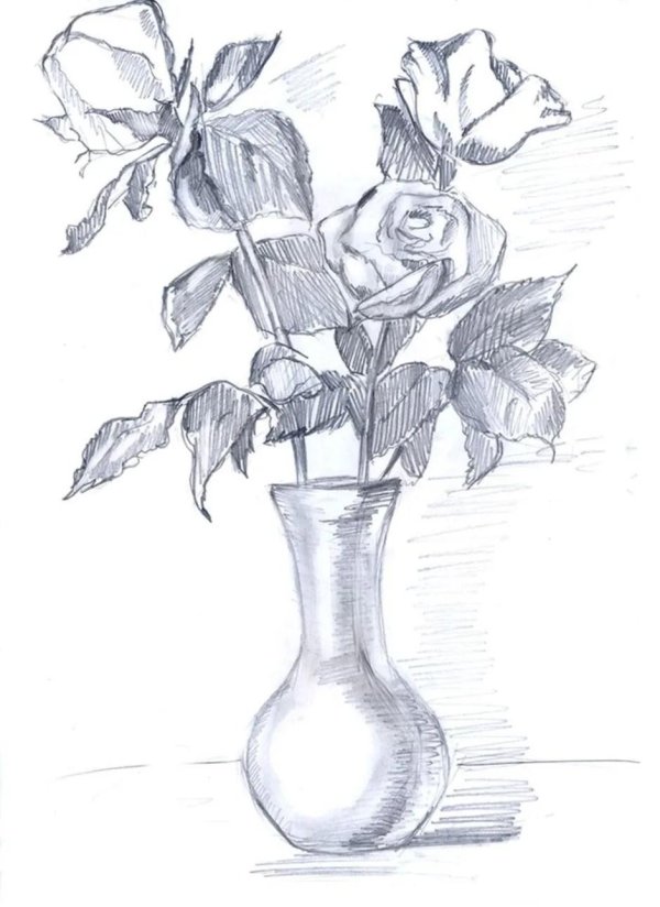 ваза карандашом