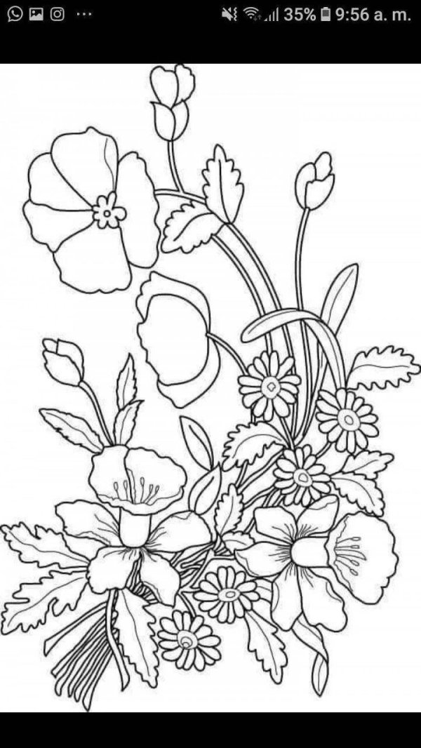 цветочная раскраска