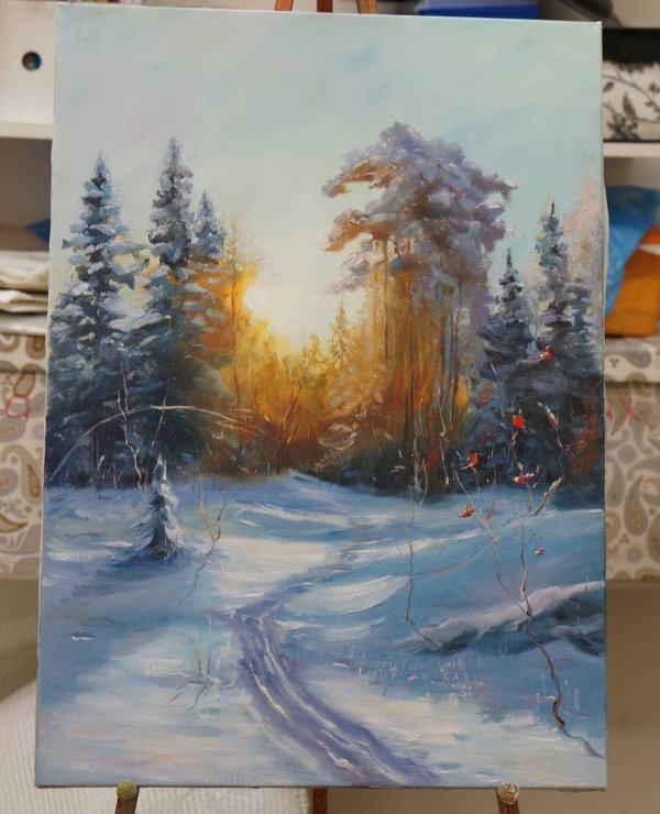 Маслом зима