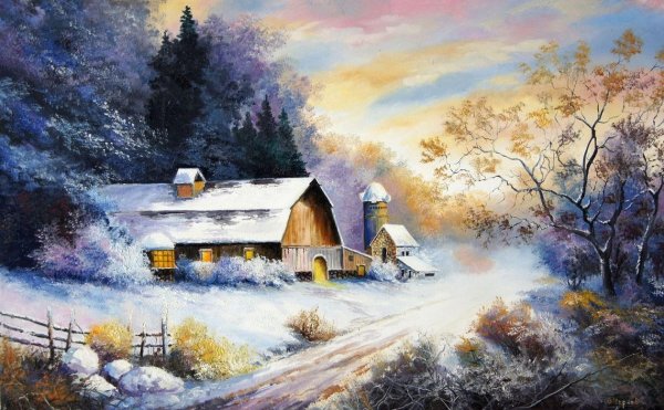 Маслом зима