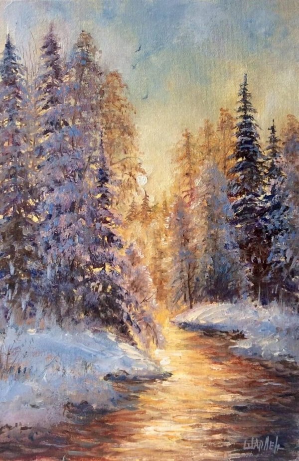 Маслом зима