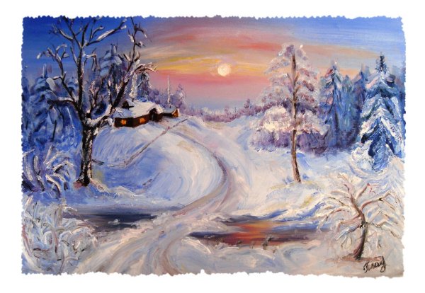 Маслом зима