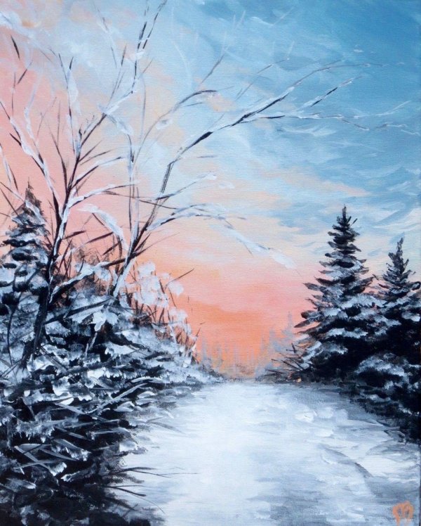 Маслом зима