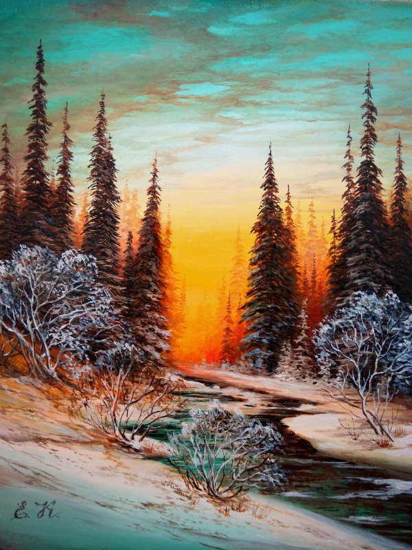 Маслом зима