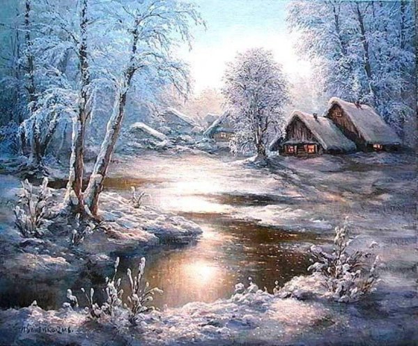 Маслом зима