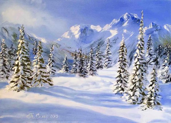 Маслом зима