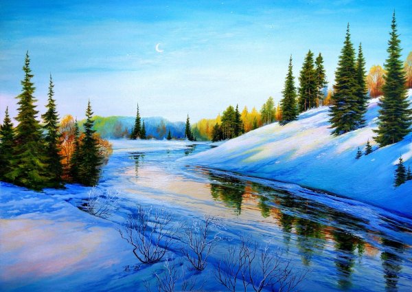 Маслом зима